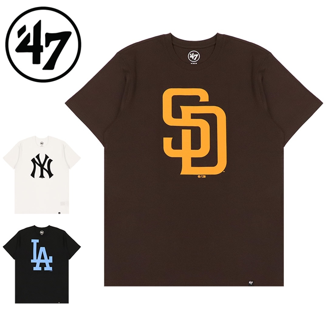 47 Tシャツ メジャーリーグ ヤンキース ドジャース パドレス NY LA SD メンズ ユニセックス 半袖 プリント MLB 野球 カジュアル 夏