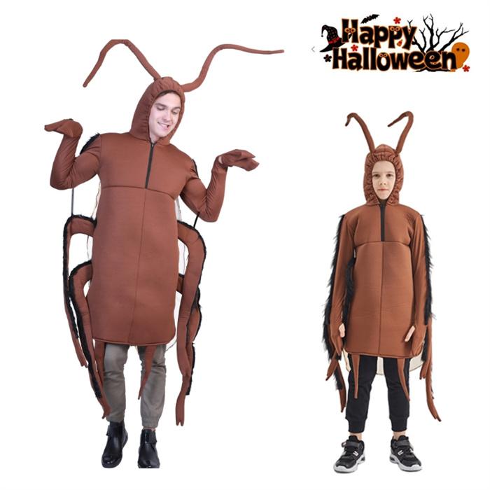 新作2枚1OO円OFF！短納期 ハロウィン 衣装 ゴキブリ 虫 大人 子供 オールインワン グリーンキッズ 男女兼用 男人 女人 螳螂 仮装 動物 面白い 触角 コスプレ仮装 フリーサイズ 変装