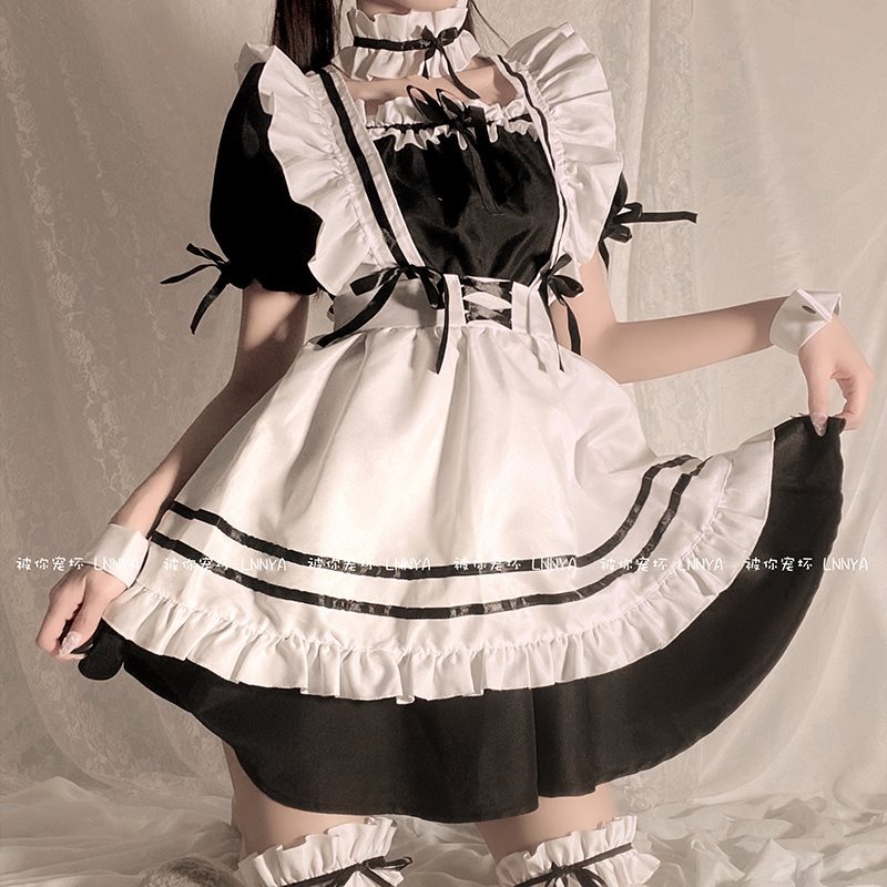 あなたに甘やかされて：一流の小さなメイド超頑丈なロリータメイド服コスかわいい制服ドレス