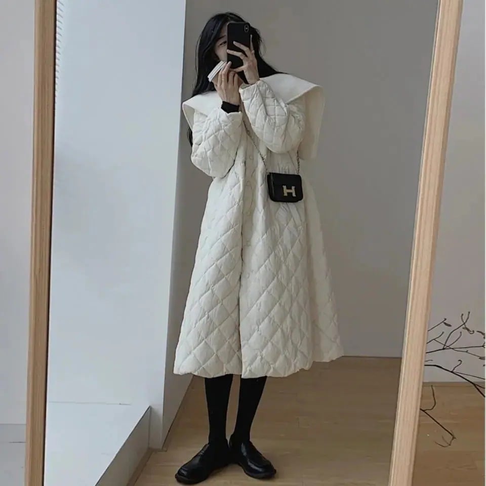 【急速出荷!】コート レディース 風厚手綿入れの新作ミディアムコットンアウター コートダウンジャケット