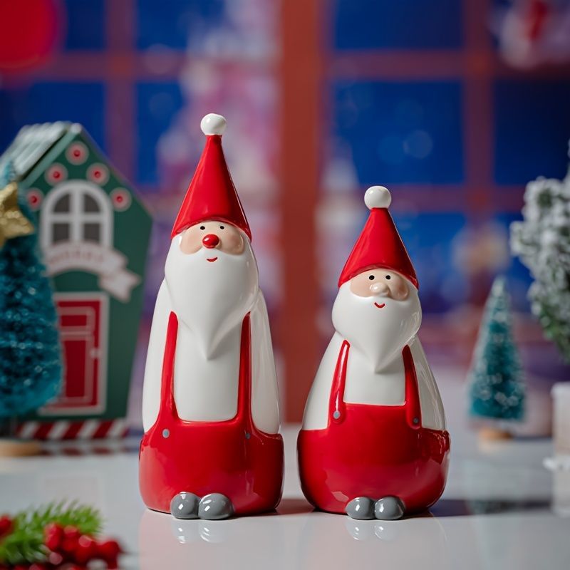 クリスマス オブジェ 置物 サンタクロース サンタさん サンタ 大 小 2種類 ガーデンオーナメント インテリア 可愛い インテリア雑貨 室内 寝室 玄関 セラミック ガーデニング プレゼント ギフ