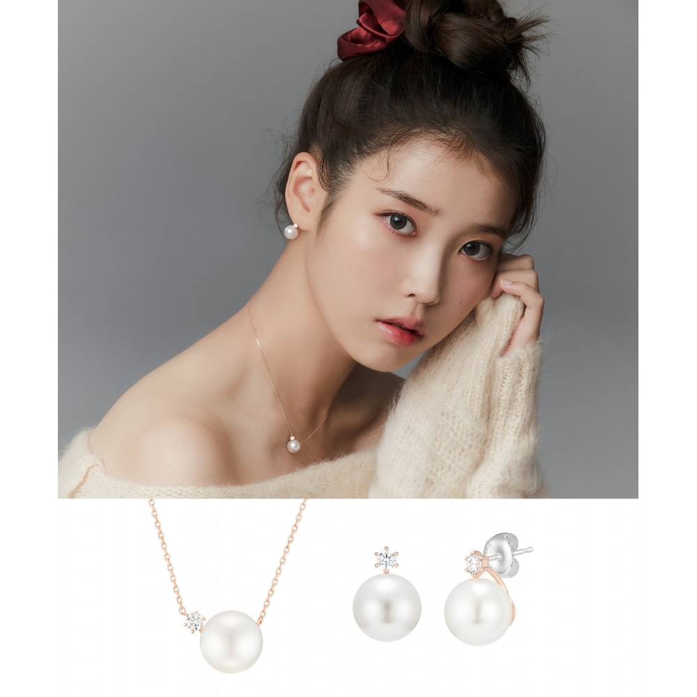ジェスティナレディパールネックレス+イヤリングセット (SET-J0-1083)