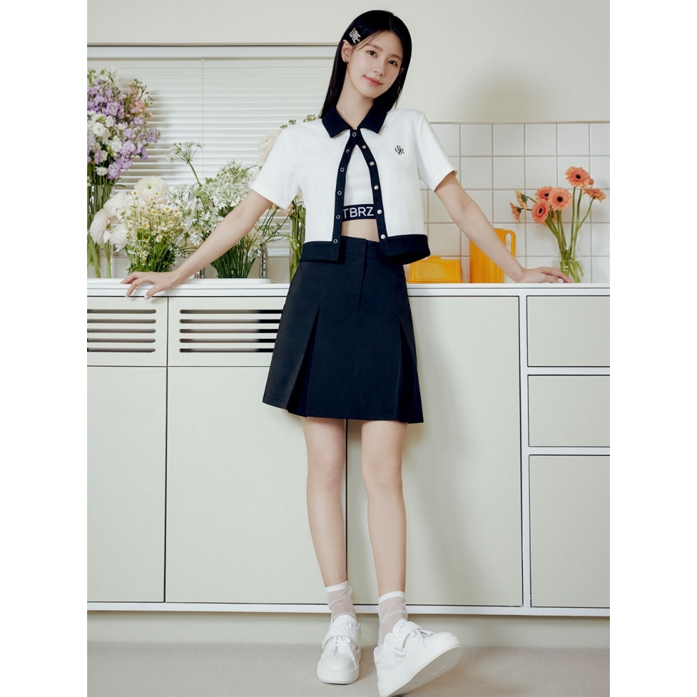 CITYBREEZEプリーツミディスカートBLACK