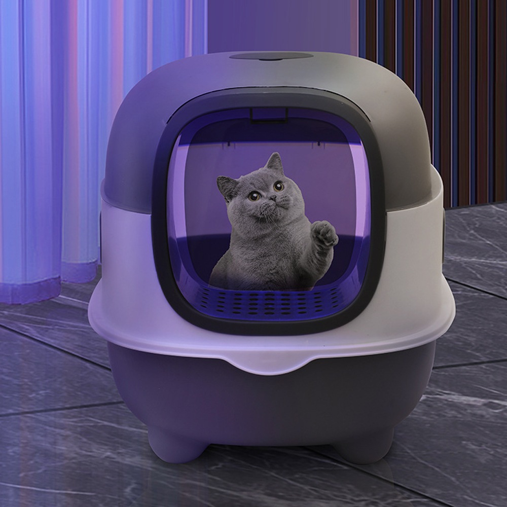 猫のトイレ 大型 折りたたみ式 犬 猫用トイレ本体 フード付き システムタイプ 本体 抗菌掃除のしやすいネコトイレ スコップ付き 猫砂の飛び散り防止 砂落とし 犬猫小動物 ペット用トイレ 4,827円