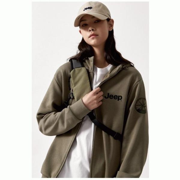 JEEP 男女兼用コンパス スモールロゴ フード付きジップアップ_1_A JP1TZU013_1