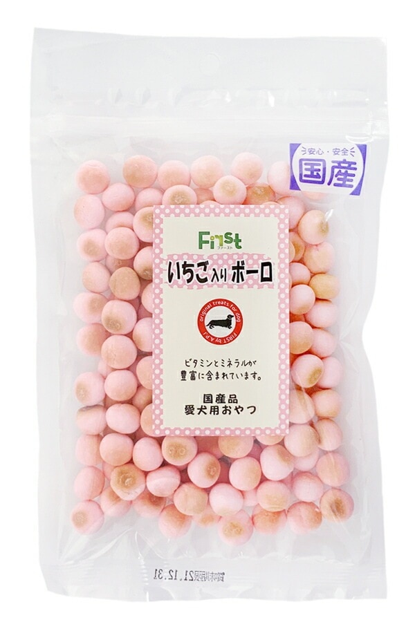 （まとめ買い）エースプロダクツ いちご入りボーロ 80g 犬用おやつ [x12]