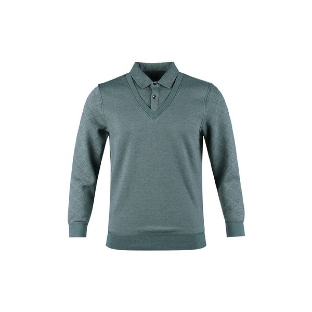 (ラックスゴルフ) ラックスゴルフルツェルンメンズレイヤード起毛ロングスリーブゴルフシャツ BLU3W411