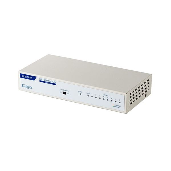 エレコム Giga対応8ポートスイッチ(金属筐体/電源内蔵) メタル(ホワイト) EHC-G08MN4-HJW