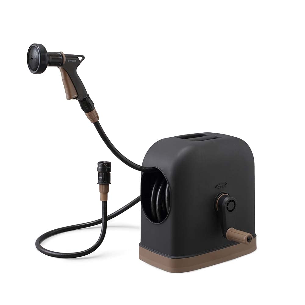 アイリスオーヤマ ホースリール 20m 高耐久ホースリールHG【強度3倍】蛇口ジョイント付 ホース内径12mm 耐圧糸入りホース使用 水形切替機能付 FHHG-20 ブラック 6,471円