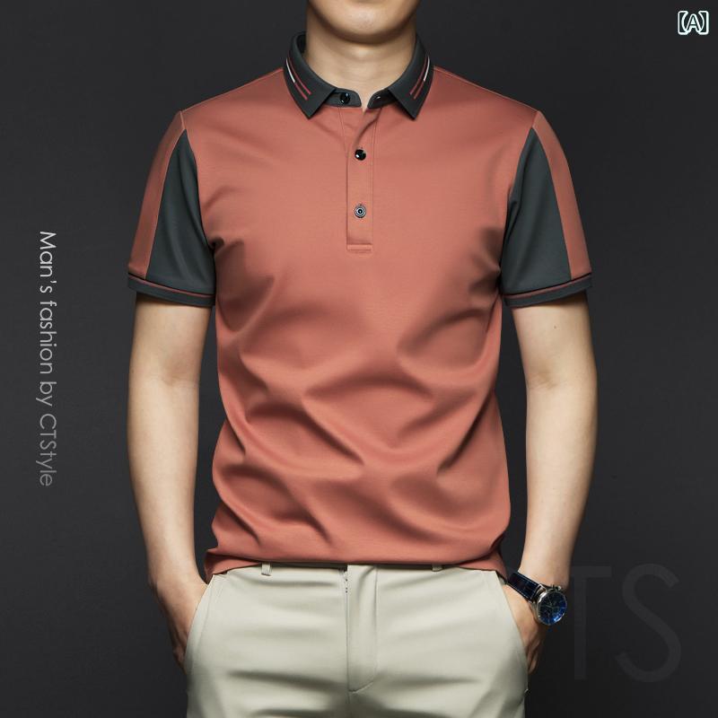 ポロシャツ ゴルフ メンズ 夏 シルケット コットン 半袖 Tシャツ 綿 冷感 半袖 ハイエンド 紳士服 ビジネスカジュアル 都会的 ビジネスカジュアル ひんやり 6,603円