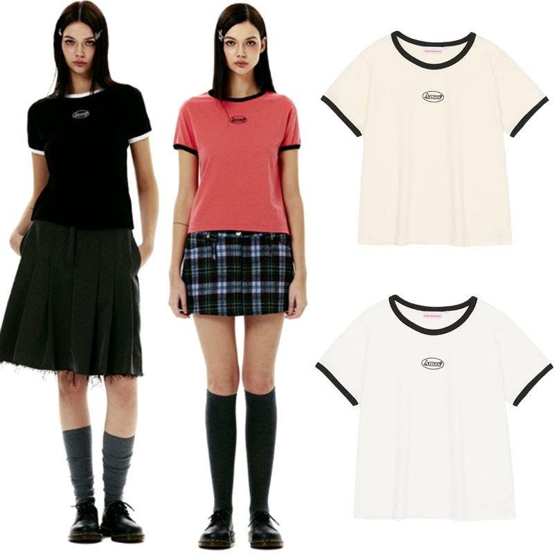 SYMBOL LOGO EMBROIDERED CROP TEE