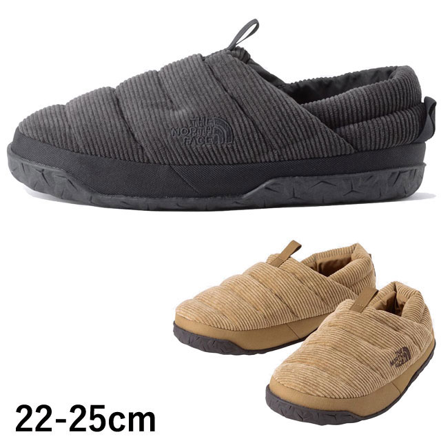 ザ・ノース・フェイス レディース ヌプシ ミュール コーデュロイ スリッポン 防寒 リラックスシューズ アウトドア ダウン 保温 黒 ウインターシューズ ブラック キャンプ ブラウン 仕事 外履き 内