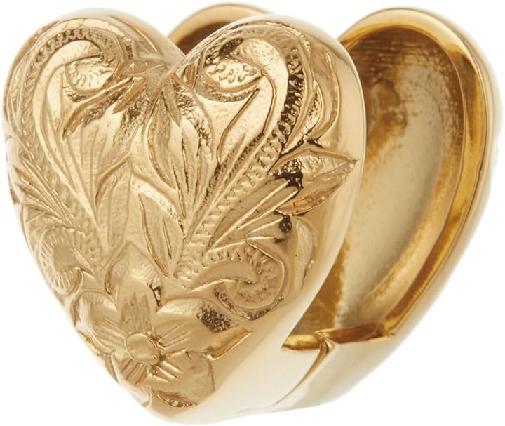 Piena ピエナ サージカルステンレス316L 片耳用 1個売り ハワイアンジュエリー ハート プルメリア スクロール フープピアス レディース ゴールド (ゴールド(片耳用))