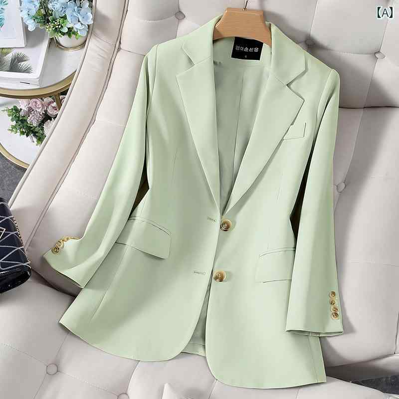 スーツ　ジャケット　カジュアル 女性用 グリーンの 小さい スーツ ジャケット サイズ 2025 春秋 スタイル ハイエンドな カジュアル