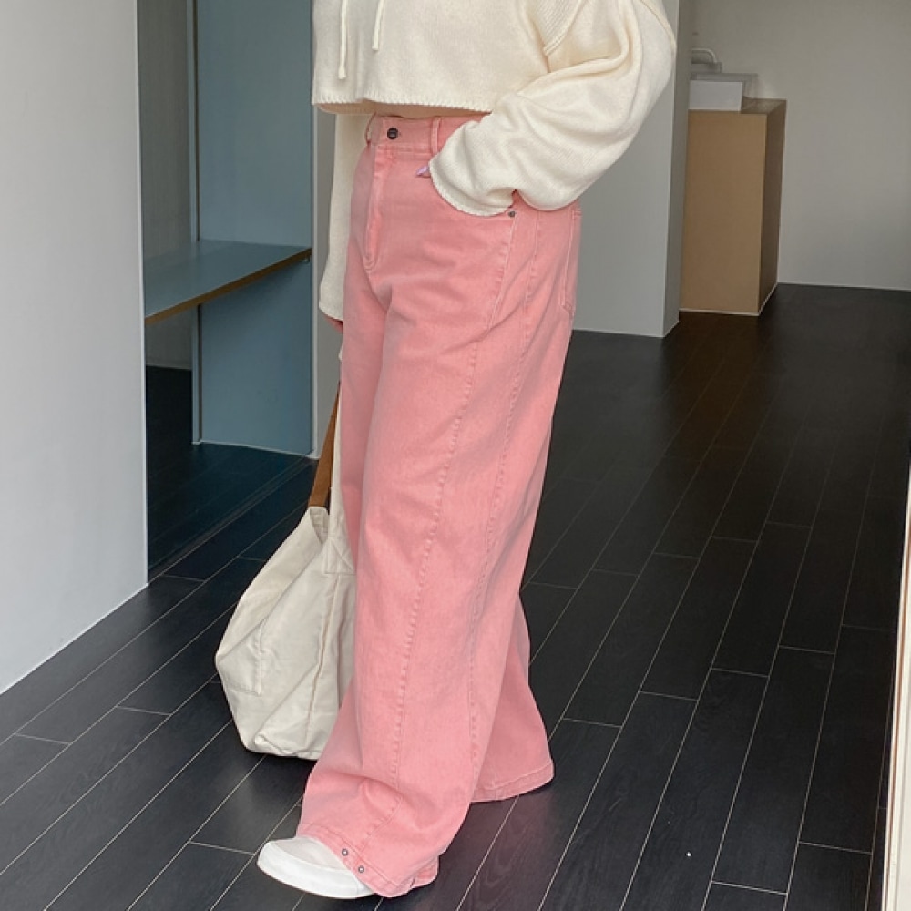 (JSTYLEのイーブレット) イーブレットムベンタスパンデニムワイドパンツ JSTYLE