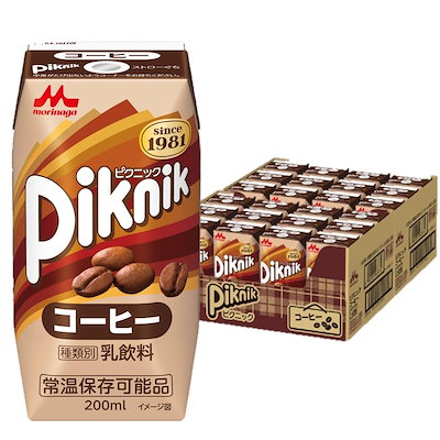 他サイト： 森永乳業 ピクニック コーヒー 200ml ×24本[紙パック 飲料 ドリンク 飲み物 常温保存]の商品画像