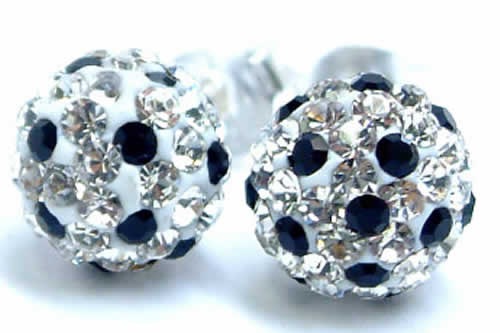 パンダボールジュエルスタッドピアス 1ペア販売 両耳 キラキラ 黒色 透明 球体 パヴェ ブラック シルバー925 ポスト キャッチ 本物の銀 プレゼント 男性 女性 cs158xxxxxxxx