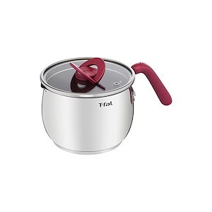 【即納】ティファール マルチポット 片手鍋 16cm 2.6L IH ガス火対応 「オプティスペースIH ステンレス マルチポット」 こびりつきにくい ふた付き ステンレス ルージュ G74783