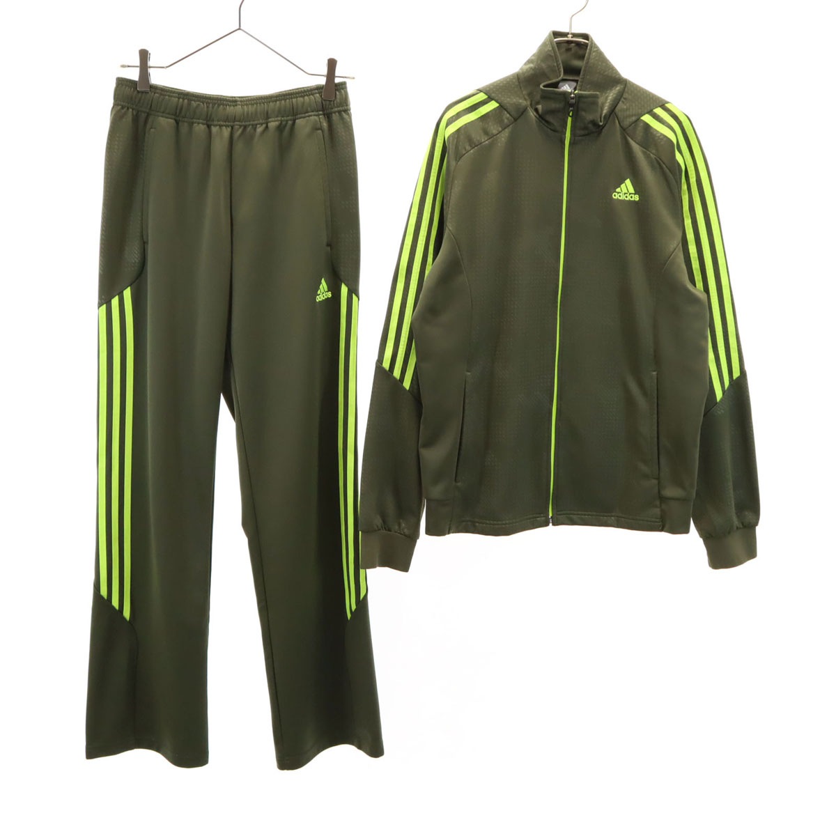 トレーニング トラックジャケット 上下セットアップ M カーキ ジャージ メンズ 古着 5,114円