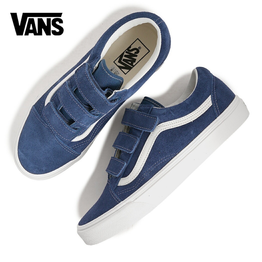 VANS バンズ オールドスクール V ベルクロ スニーカー OLD SKOOL V SUEDE DEEP INDIGO ( インディゴ ブルー 青 スエード ヴァンズ メンズ レディース VN000