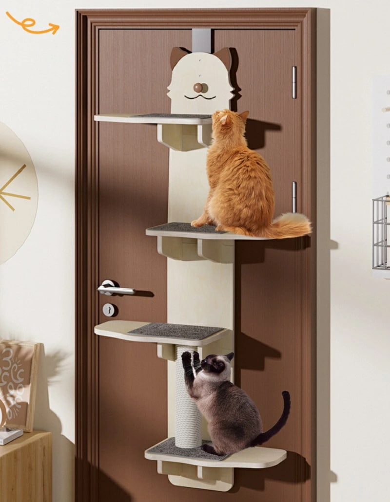 高品質 キャットツリー キャットクライマー 据え置き スリム キャットクライマー ドアハンギングキャットタワー マルチレベルキャットコンド クラウドシェルフボード 猫タワー シニア 運動不足 猫ちゃん