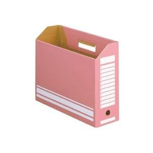 (まとめ）TANOSEE ボックスファイルA4ヨコ 背幅100mm ピンク 1セット(50冊:10冊5パック)(3セット)