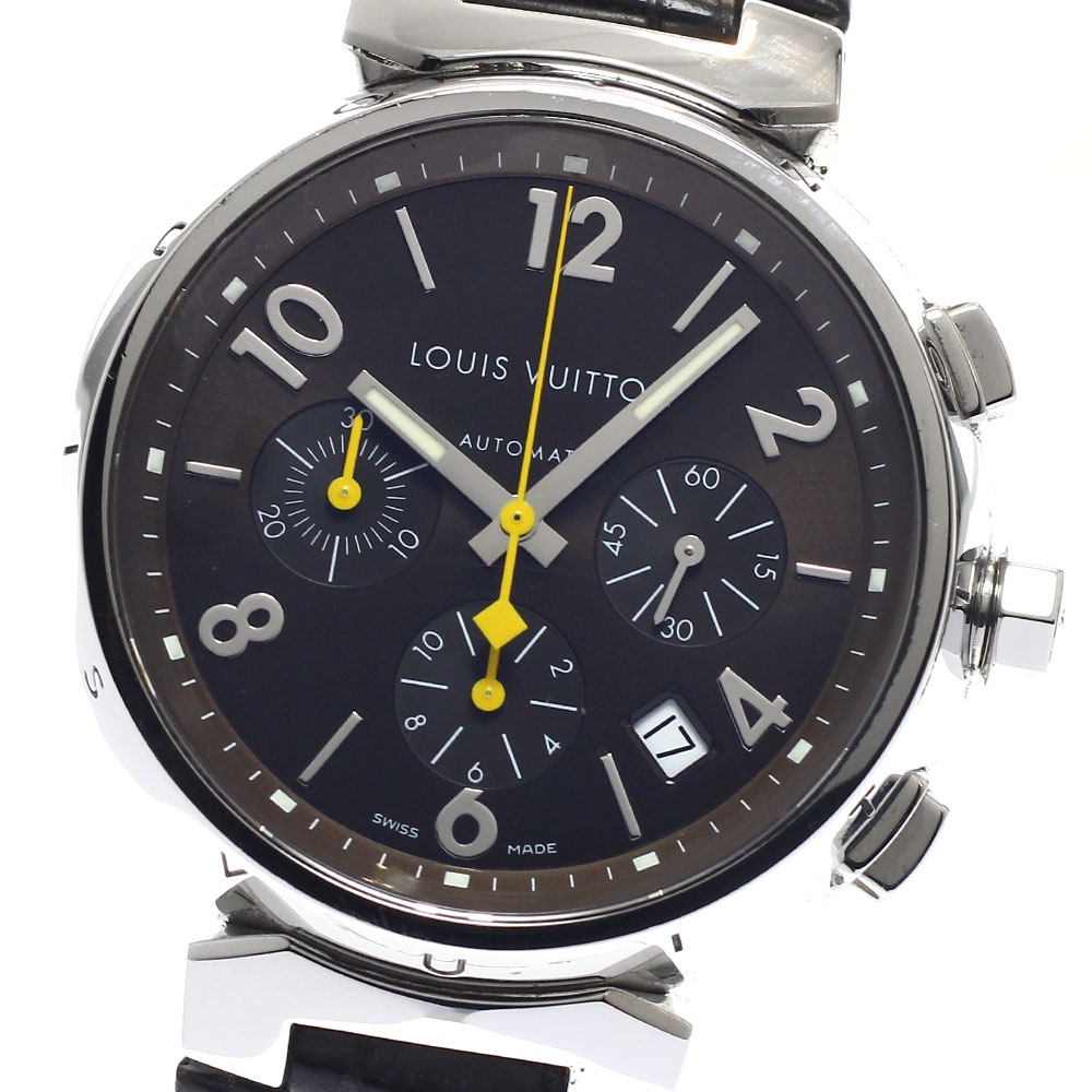 ルイ・ヴィトン LOUIS VUITTON Q1121 タンブール デイト クロノグラフ 自動巻き メンズ _956909【中古】