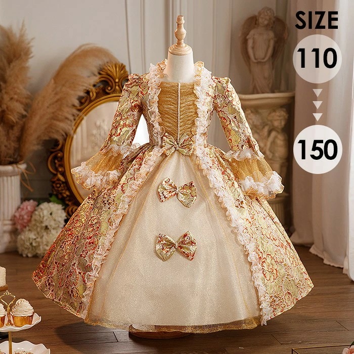 お手頃価格キッズ 貴族 ドレス お姫様 衣装 油絵風 ロング 宮廷 王族服 お嬢様 舞台衣装 復古 ヨーロッパ 演劇服装 ステージ衣装 オペラ声楽 撮影 西洋ドレス レディース ロングドレス 貴族ドレ