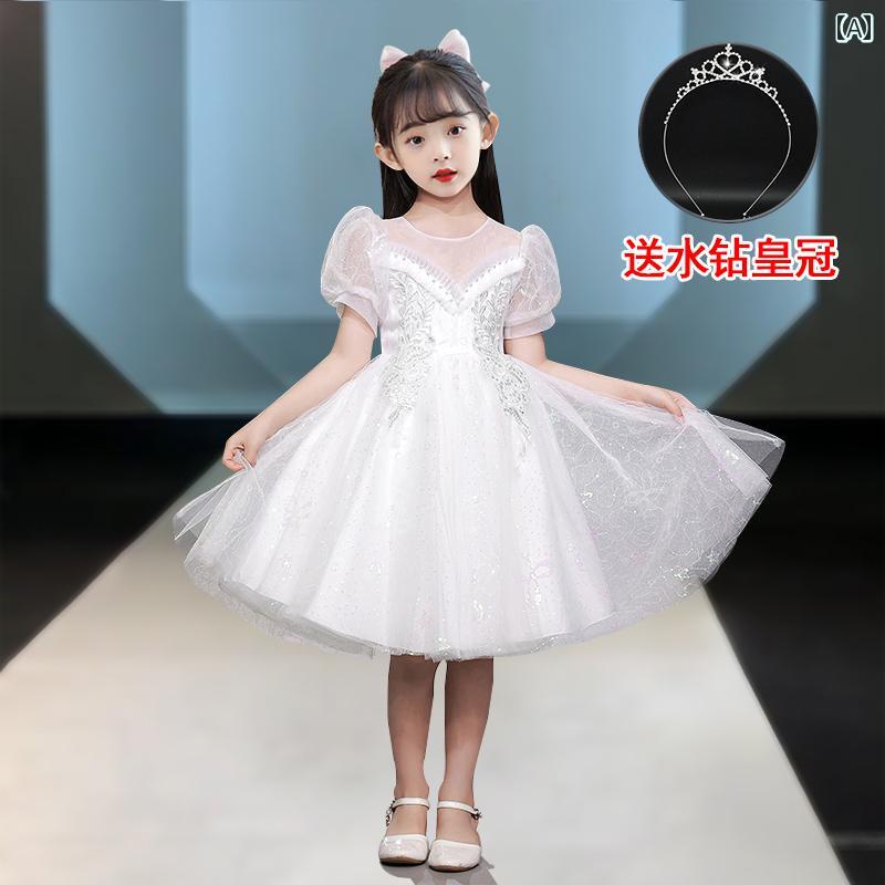 キッズ パーティードレス ジュニア ファッション 女の子 子供服 ガール ドレス 豪華感 かわいい プリンセス フラワーガール イベント 結婚式 衣装 発表会 誕生会