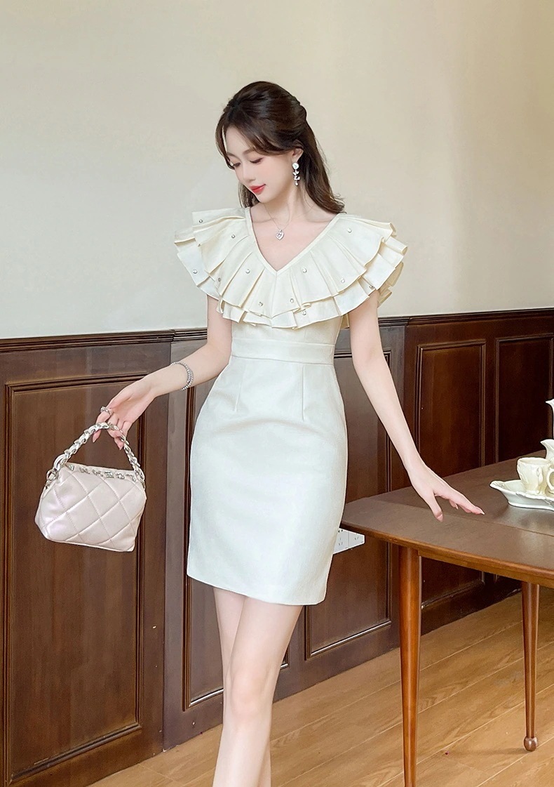 【JY.上品】 2024夏新品 フリル 2WAY ショートワンピース オフショルダー 誕生日 ドレス パーティー キャバ 大人 同窓会 披露宴 卒業式 結婚式 演奏会 ウェディング 二次会 メガ割