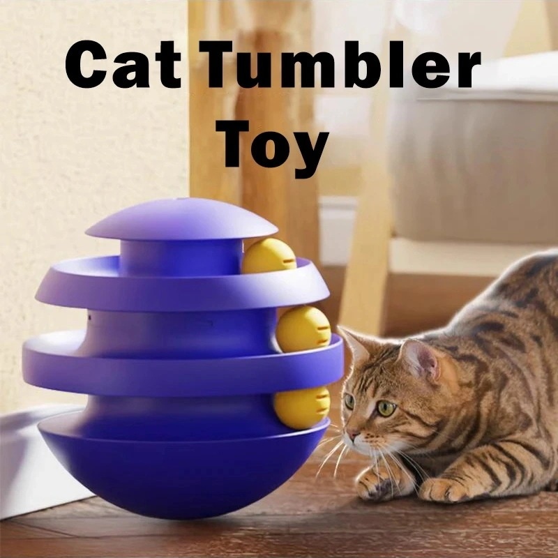3営業日発送自己リラクゼーションのための猫のタンブラーおもちゃ回転ホイールローリングボールインタラクティブインテリジェンストレーニングトラックパズル楽しいゲーム