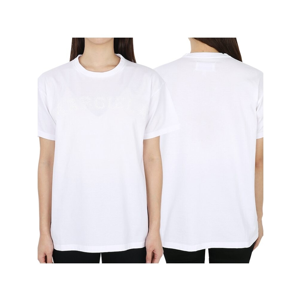 MAISON MARGIELA Dimont 23 S/S Margiela 女性用ステッチロゴパッチショートスリーブ (ホワイト) S51GC0519 S22816 100 R1ES51GC0519 22,047円