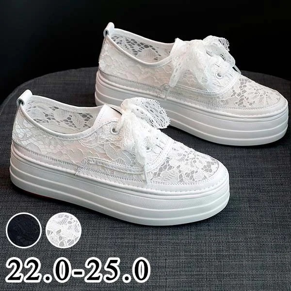 スリッポン クロシェシューズ クロシェ編み靴 通気性 透かし彫り かかとあり 厚底 ヒール5cm レーススニーカー 白 レディース シースルー サマー 夏 リゾート コンフォート シューズ 学生 20
