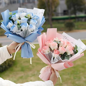 ソープフラワー 母の日 花 花束 卒業式 フラワーギフト人気 誕生日プレゼント 感謝 石鹼花 開店祝い ボックス メッセージカ