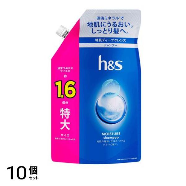 h&s モイスチャーシャンプー 詰め替え用 特大サイズ 500mL 10個セット