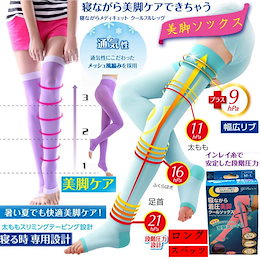 通気性アップスリムウォーク クール美脚ソックス おやすみ美脚 スーパーロン着圧 ソックス寝ながらメディキュット スーパークール ロング