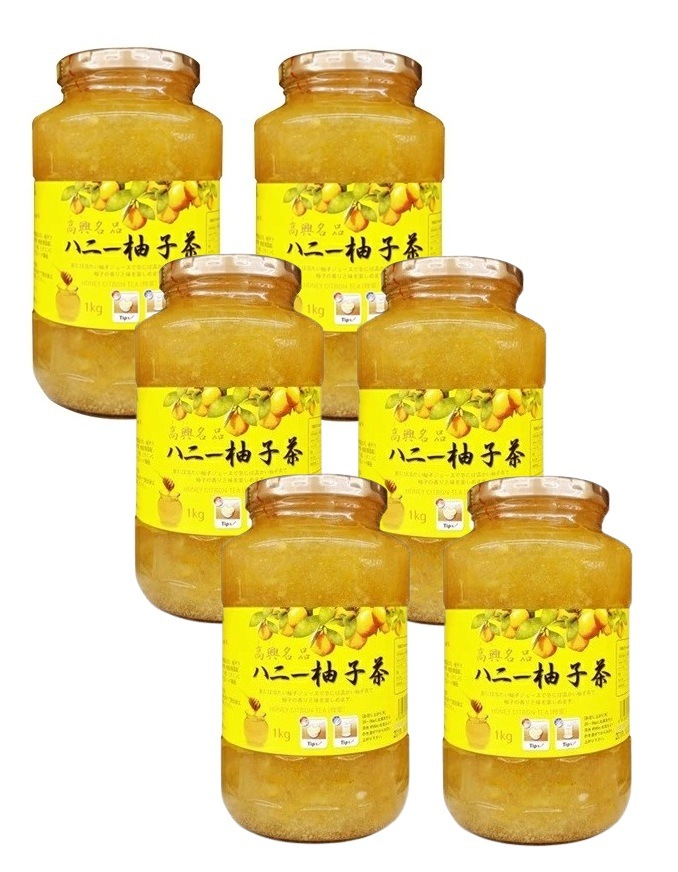 高興 ゴフン ハニー柚子茶 1kg×6個セット　ゆず茶/韓国茶/韓国食材/韓国食品/蜂蜜茶/柚子茶/お土産/お中元/果実入お茶/飲物/飲み物/茶/韓国飲料/韓国食品/おいしい柚子茶/ハニーゆず茶