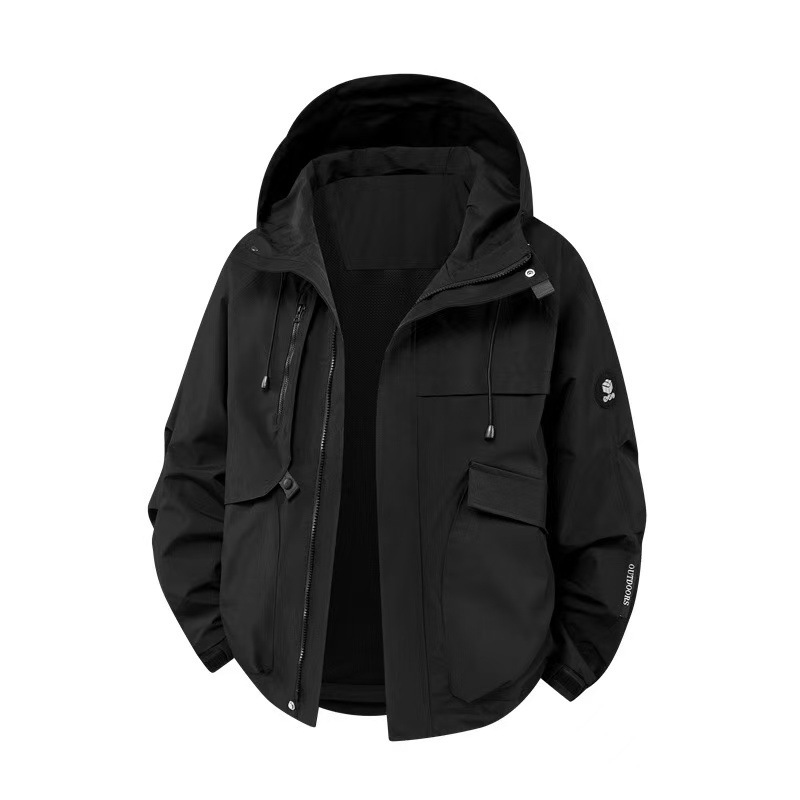 2025年新スタイルアウトドアスポーツ登山ジャケットフード付きカップルスタイル防水多機能ジャケットメンズ