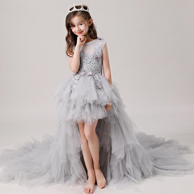 子供ドレス セスドレス小さなホスト小さなウェディングドレス女の子の後尾モデルピアノ衣装チュチュスカート