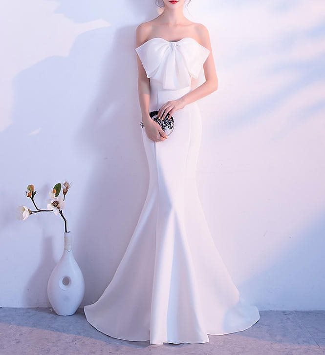 韓国 ファッション ロングドレス パーティードレス タイト マーメイド ストラップレス セクシー お 8,136円