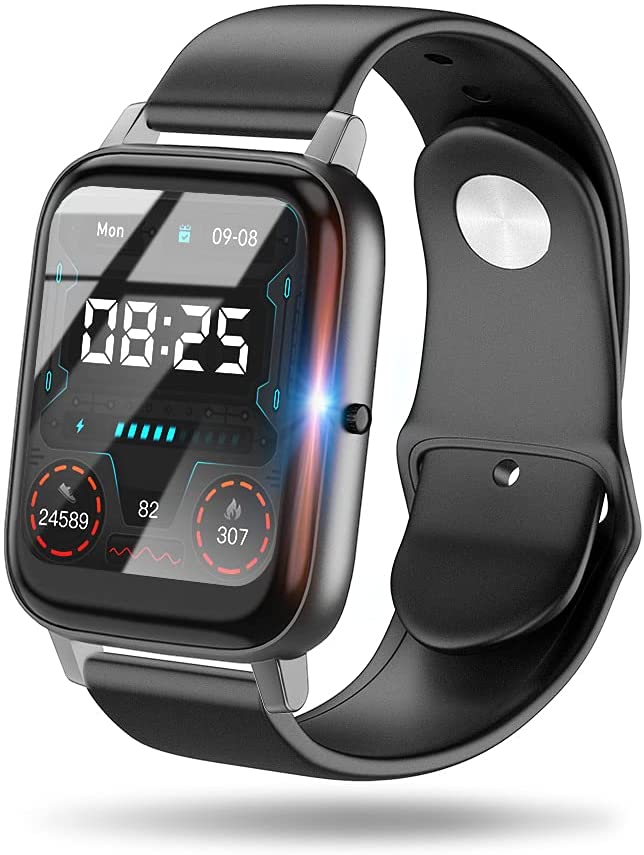 【本日限定価格】 スマートウォッチ ブラック 日本語説明書付き iPhone&Android対応 日