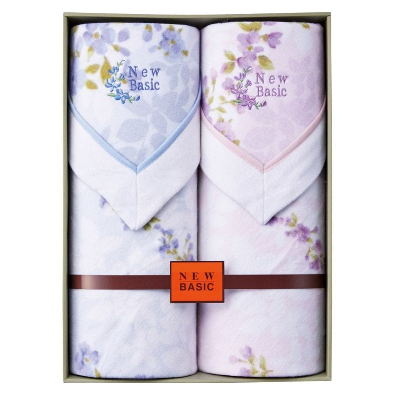 ニューベーシック 四方額付き洗える綿毛布（毛羽部分）2P