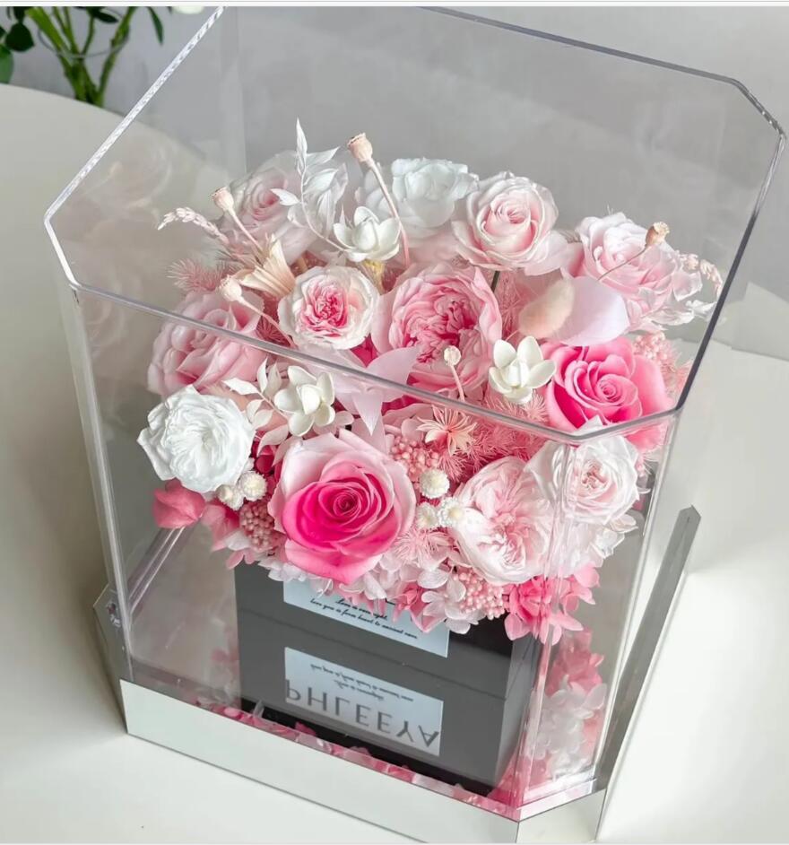 アクリル永遠の花　保存された花をお楽しみください　バレンタインデー母の日ギフト