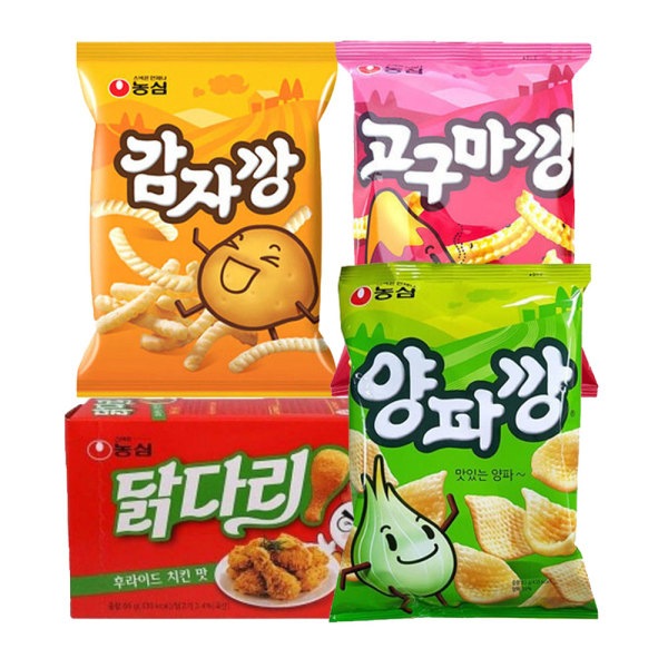 じゃがいもカン4袋 + サツマイモカン4袋 + タマネギカン4袋 + 鶏ももフライド4個