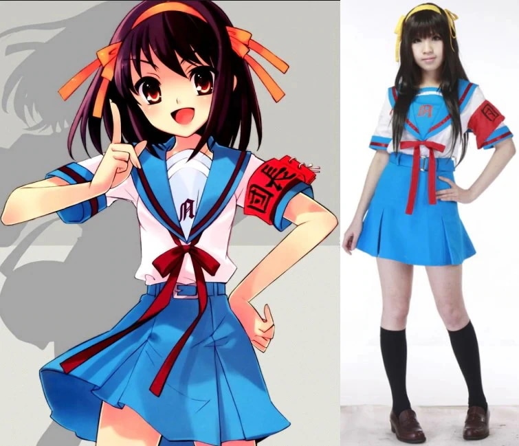 涼宮ハルヒの憂鬱 涼宮ハルヒ 夏服 コスプレ衣装 ハロウィン クリスマス服 変装服仮装品質良い 店舗お勧め