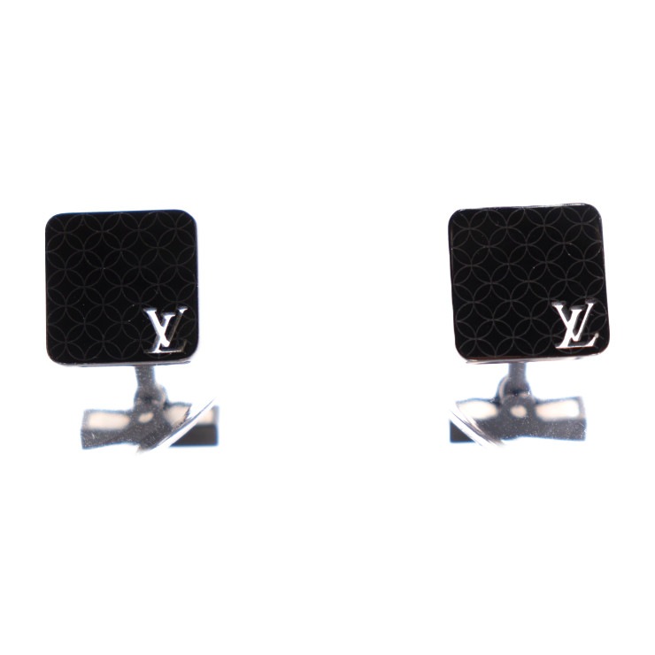 美品 LOUIS VUITTON ルイ ヴィトン カフス M65044 ブトン ドゥ マンシェット シャンゼリゼ ダミエ メタル ブラック カフリンクス ダミエケース付き ビトン 本物保証 中古 26,696円