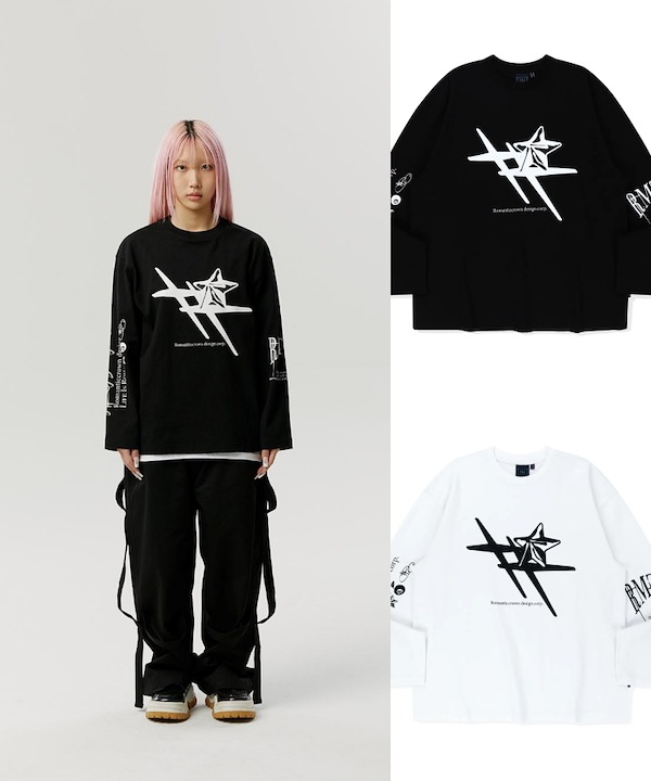 [ROMANTIC CROWN] NEW ROMANTIC L S /追跡付 Qoo10 Romantic Crown NEW ROMANTIC L/S ロゴ