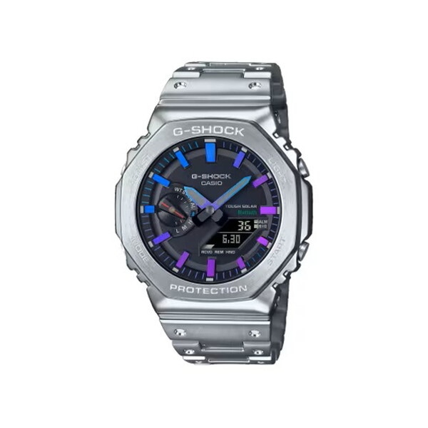 GM-B2100PC-1AJF シルバー/パープルブルー G-SHOCK ソーラー充電腕時計 (メンズウォッチ)