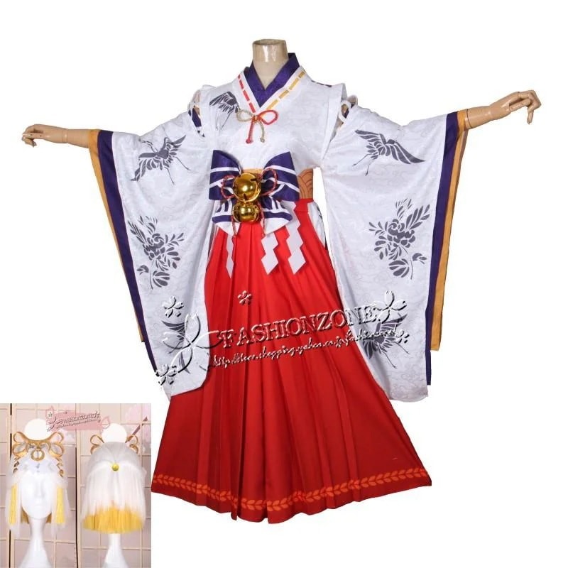 【品質良い 大好評中】陰陽師 ミケツノカミ 新式神稲神 巫女服 着物 舞台衣装コスプレ衣装 ウィッグcosplay コスチューム セットアップ レディース 大人 仮装 変装