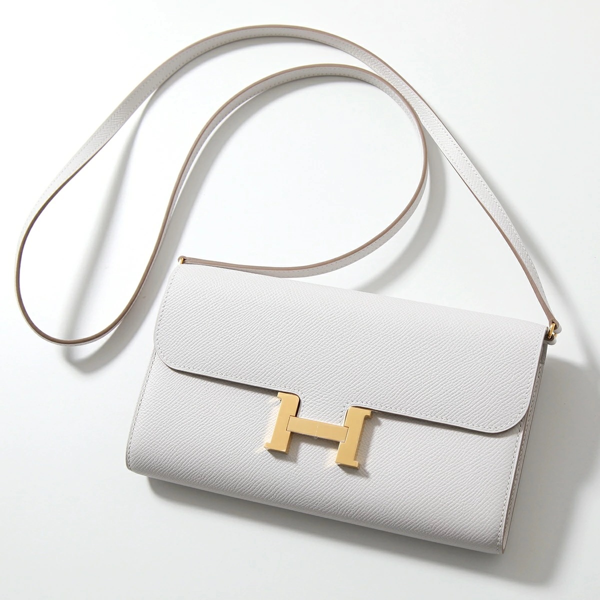 HERMES エルメス ショルダーバッグ コンスタンスロング トゥーゴー CONSTANCE LONG TOGO 080125CC エプソン レザー B刻印 鞄 GRIS-PALE/GD金具